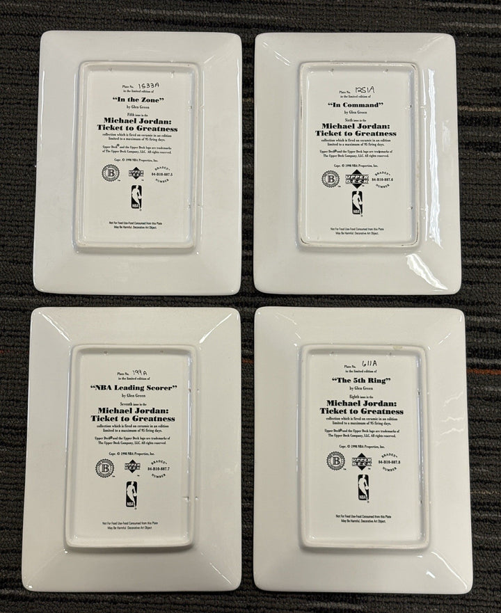 Michael Jordan Upper Deck Ticket To Greatness Porcelain Plate Set Of 8