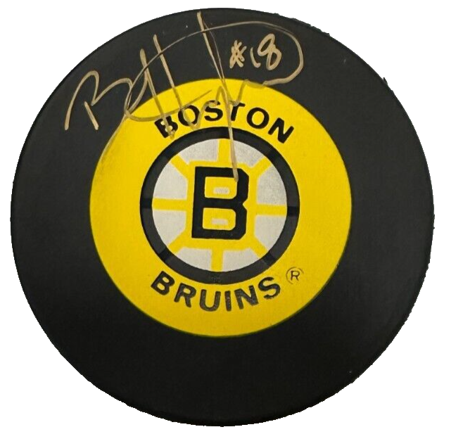 Brent Hughes Autographed Boston Bruins Hockey Puck NHL
