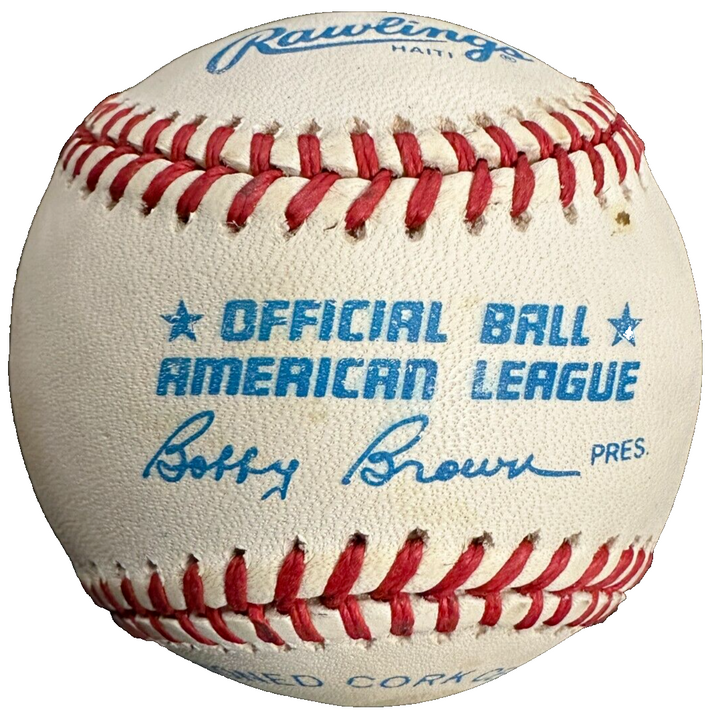 Jim Catfish Hunter Autographed American League Baseball HOF A's Yankees