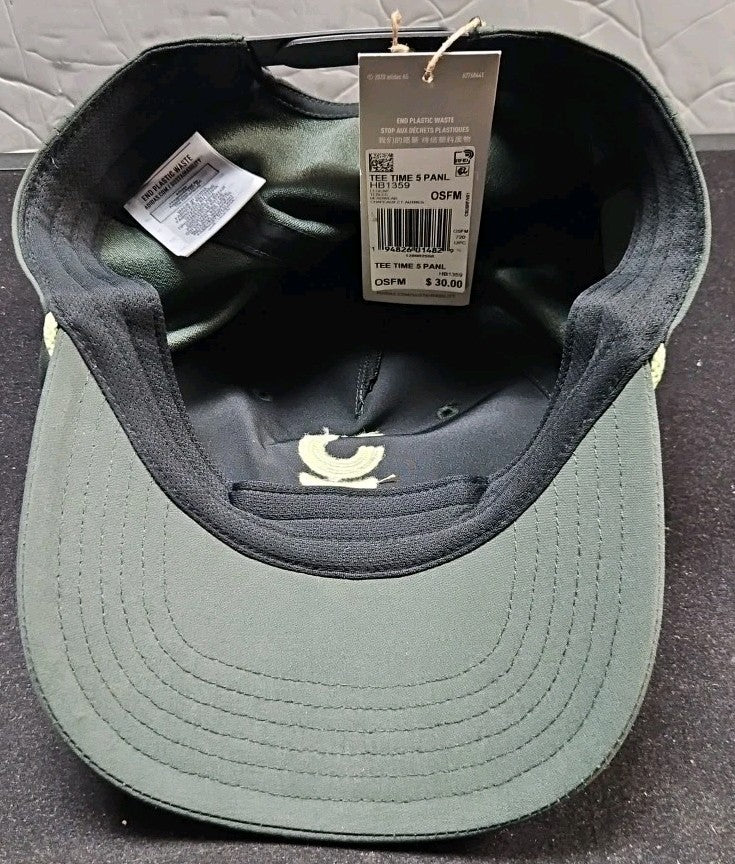 Adidas Tee Time Snapback Hat Cap Green Rope 3 Tee Logo Golf 5 Panel 1 size 