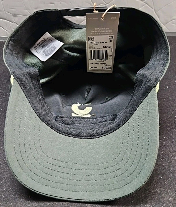 Adidas Tee Time Snapback Hat Cap Green Rope 3 Tee Logo Golf 5 Panel 1 size 