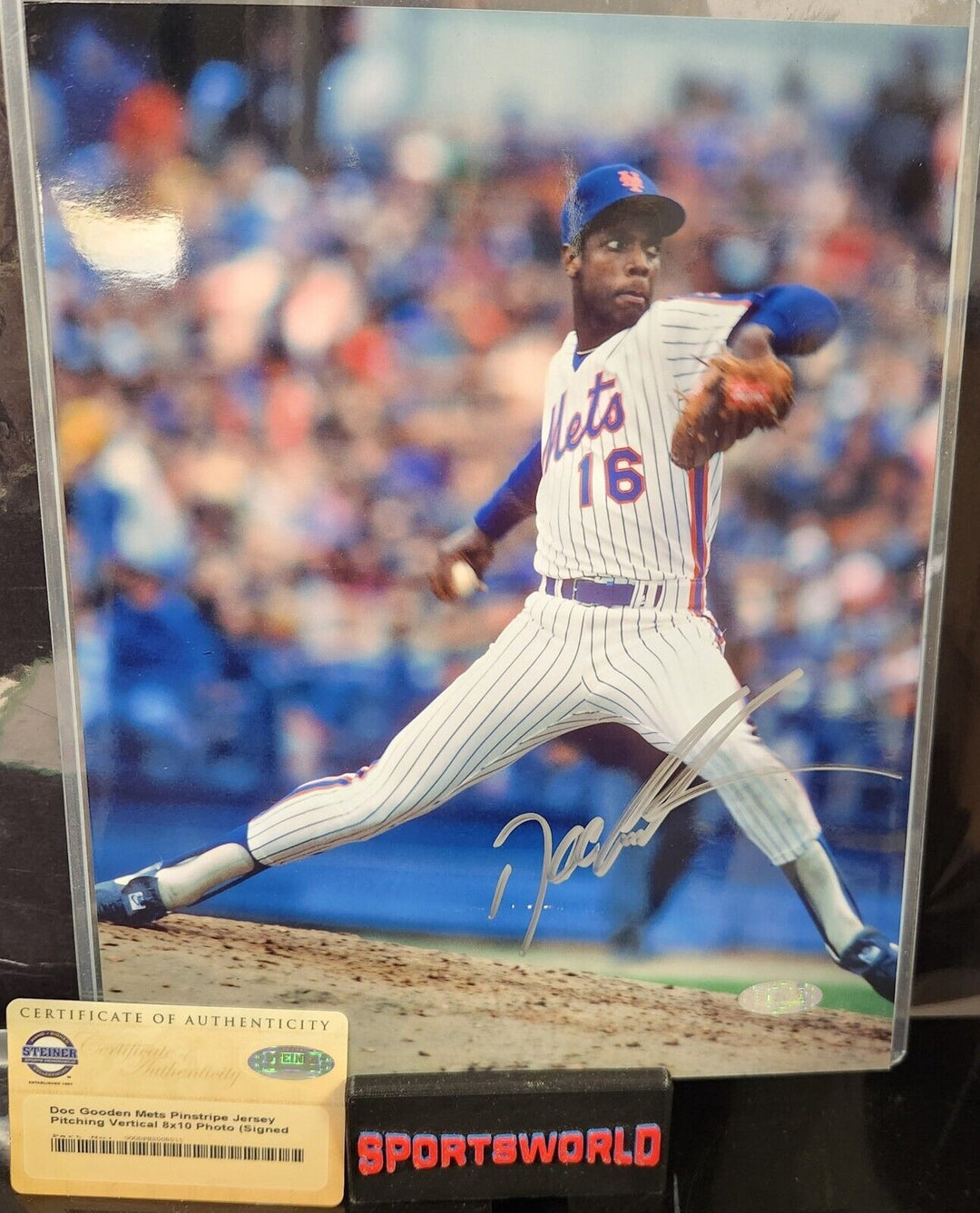 Dwight "Doc" Gooden Signed 8x10 Photo New York Mets Yankees Steiner COA