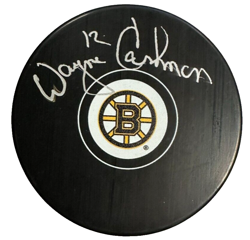 Wayne Cashman Autographed Boston Bruins Hockey Puck NHL