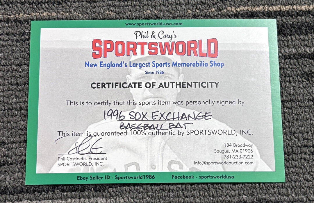 1996 Sox Exchange Fantasy Camp Signed Baseball Bat Rico Petrocelli Pesky Etc.