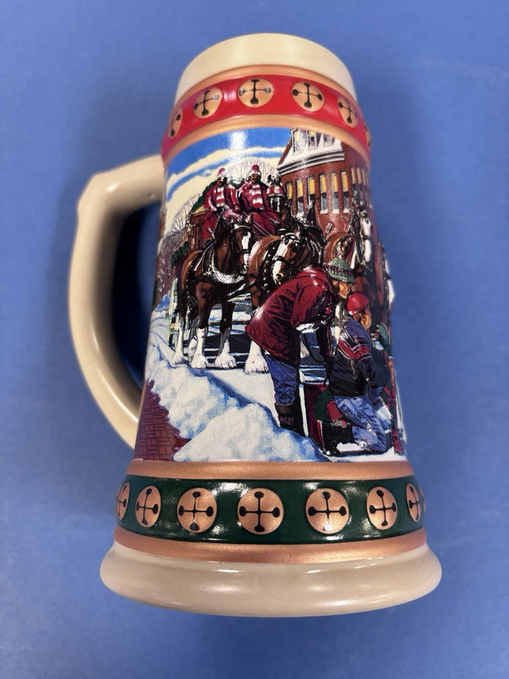 1993 Budweiser Holiday Christmas Stein Mug Collector Series
