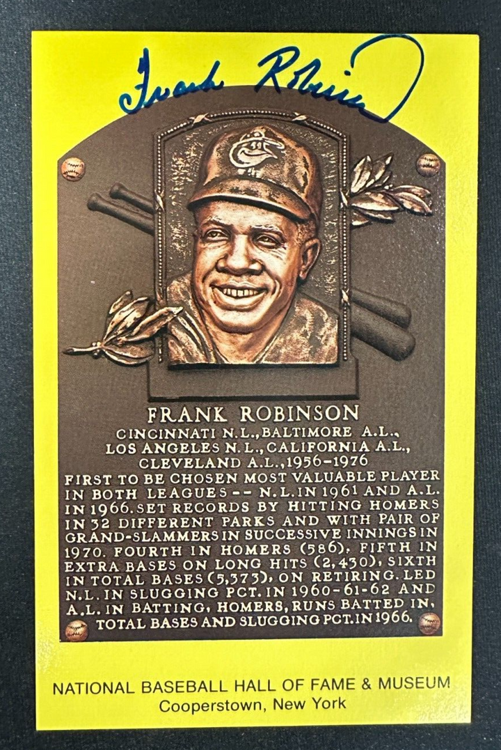 Frank Robinson Autographed MLB Hall Of Fame Postcard Orioles Reds BAS