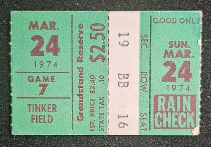 3/24/74 Red Sox vs. Twins Spring Training Program & Ticket Stub