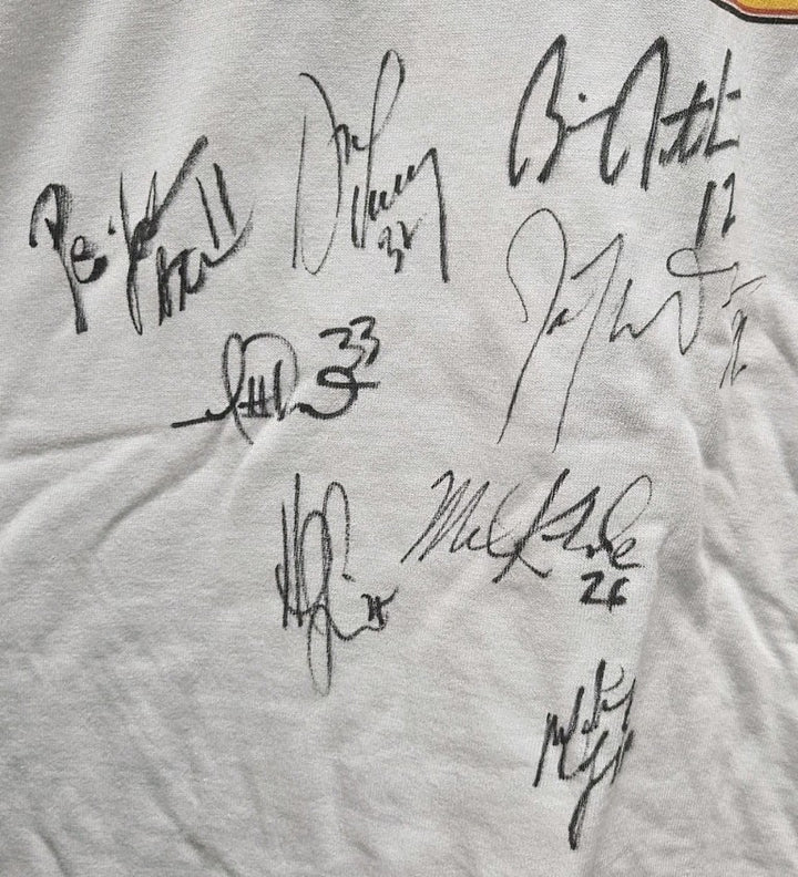 Boston Bruins Autographed Charity Dinner T-Shirt Joe Thornton Don Sweeney