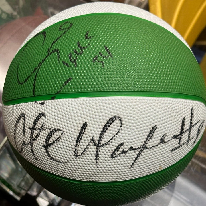 Paul Pierce & Antoine Walker Autographed Boston Celtics Logo Basketball HOF