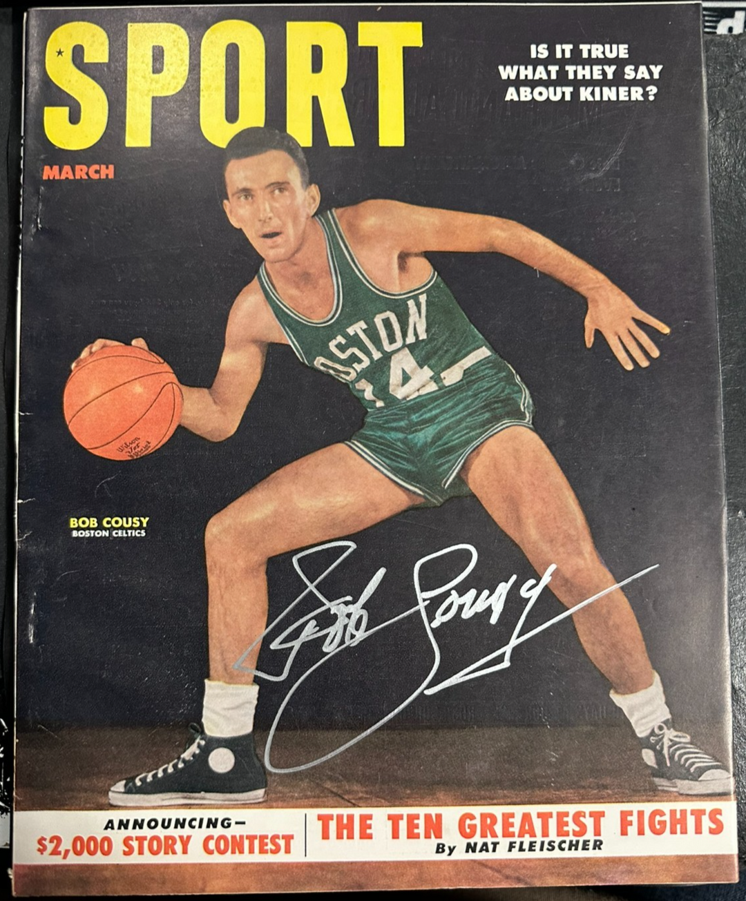 Bob Cousy Autographed March 1953 Issue of Sport Magazine BAS HOF