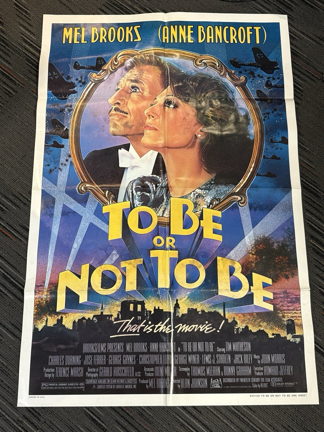 To Be Or Not To Be 27x41 Folded Original Movie Poster 1983 Mel Brooks