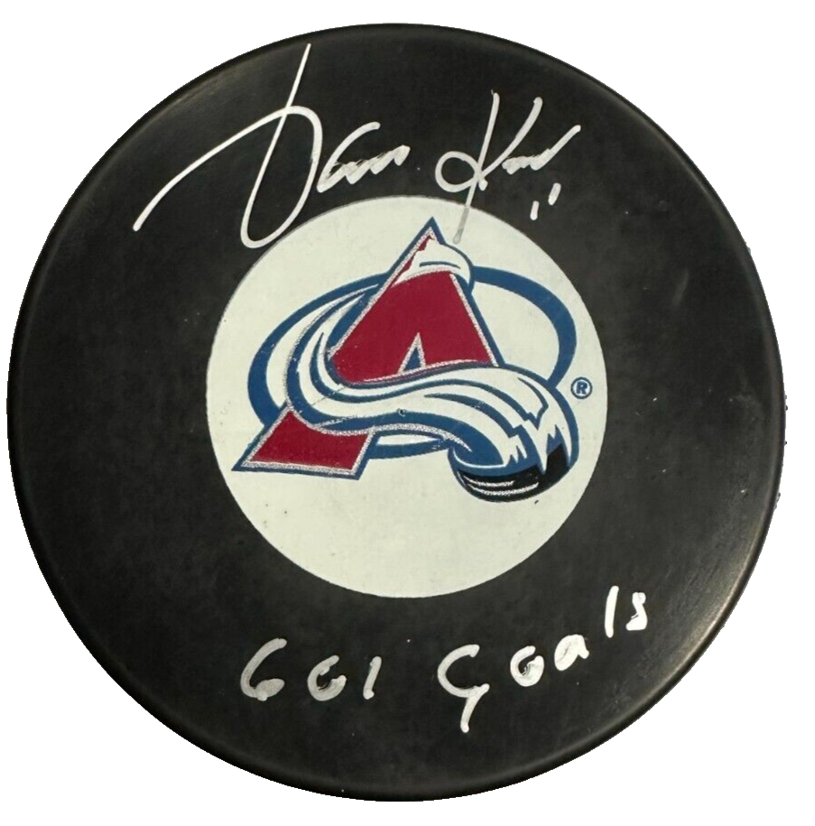 Jari Kurri Autographed Colorado Avalanche Hockey Puck W/ 601 Goals JSA