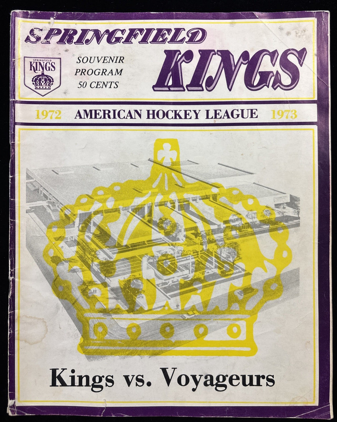 1/1/73 Springfield Kings vs. Nova Scotia Voyageurs AHL Hockey Program