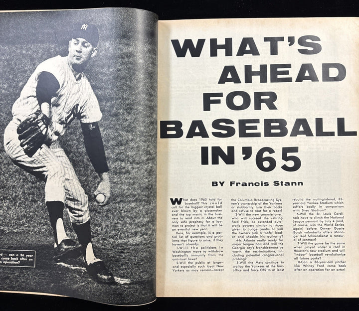 FEBRUARY 1965 THE ORIGINAL BASEBALL MAGAZINE  ACTION AT CLEVELAND MUNICIPAL