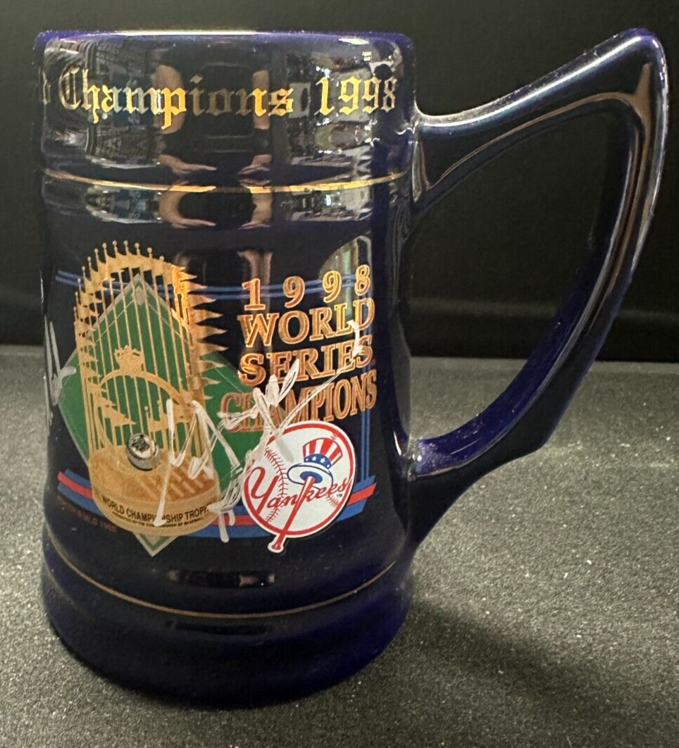 George Steinbrenner Joe Torre & Cashman Autographed 1998 World Series Stein BAS