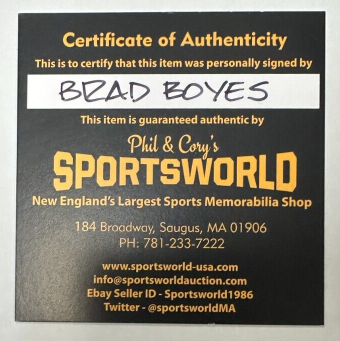 Brad Boyes Autographed Boston Bruins Hockey Puck NHL