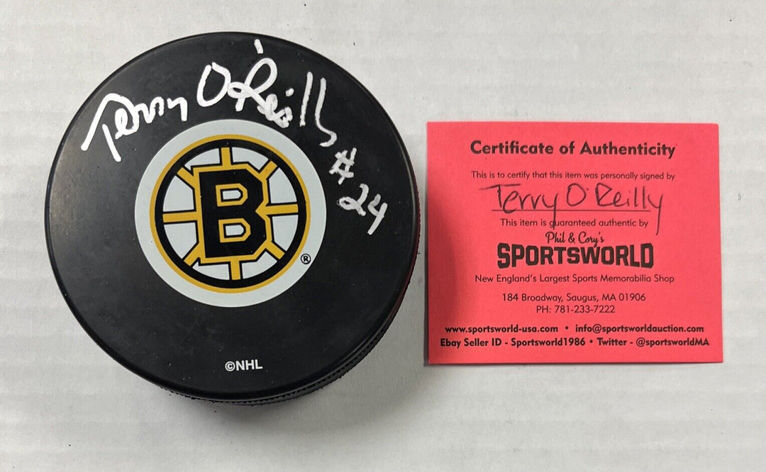 Terry O’Reilly Signed Puck Autographed Boston Bruins