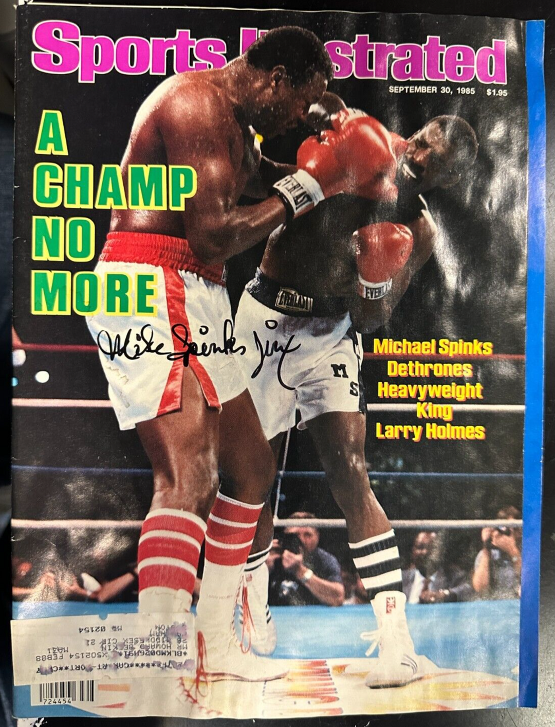 Michael Spinks Autographed 9/30/1985 Issue Sports Illustrated