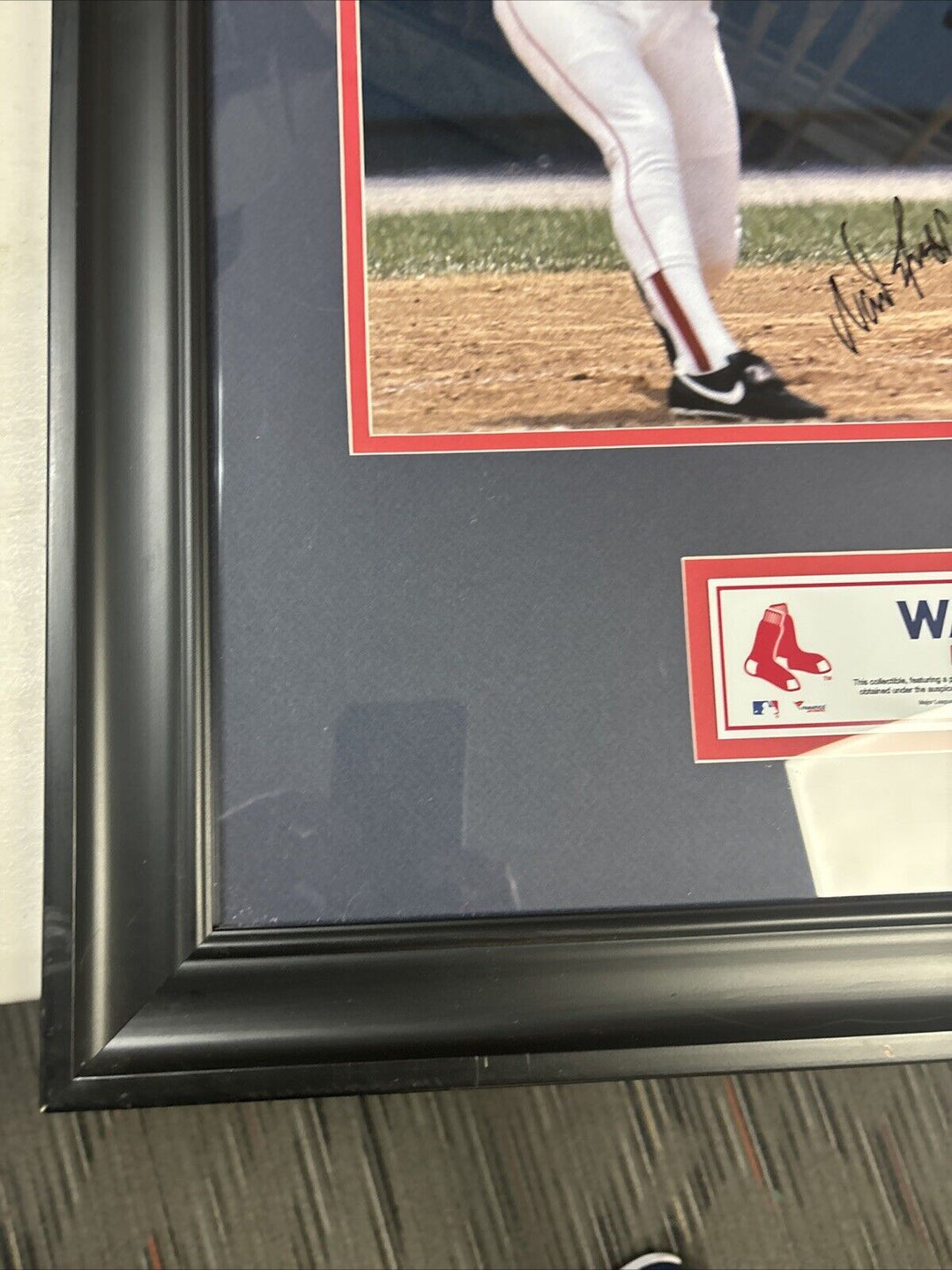 Wade Boggs Signed 16x20 With Piece Of Game Used Ball Fanatics MLB Boston Red Sox