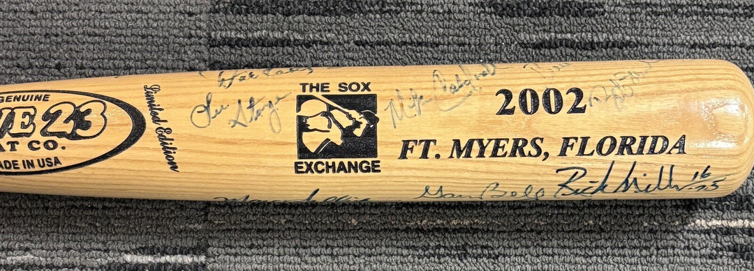 2002 Sox Exchange Fantasy Camp Signed Baseball Bat Johnny Pesky Gary Bell Etc.