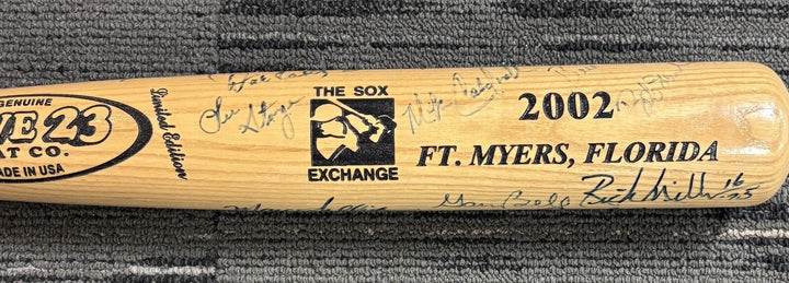 2002 Sox Exchange Fantasy Camp Signed Baseball Bat Johnny Pesky Gary Bell Etc.
