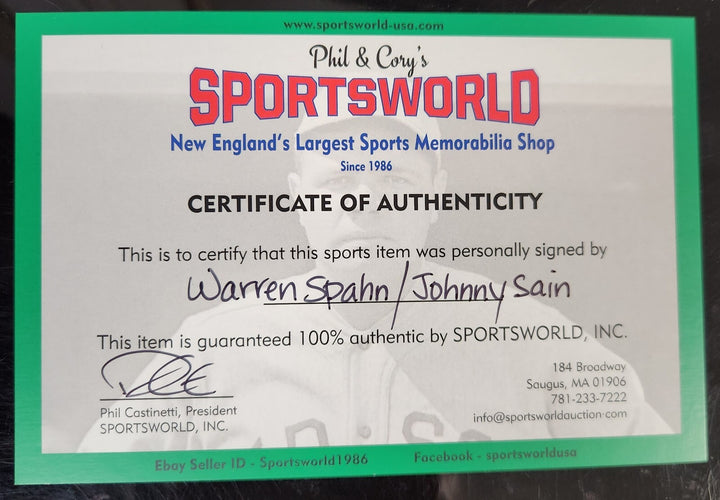 Warren Spahn & Johnny Sain Signed 8x10 Photo Boston Braves PSA/DNA