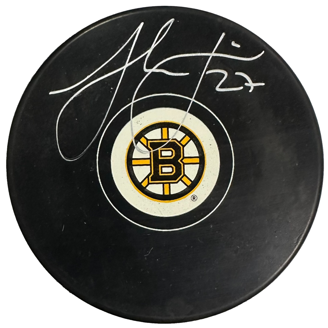 Hampus Lindholm Autographed Boston Bruins Hockey Puck NHL