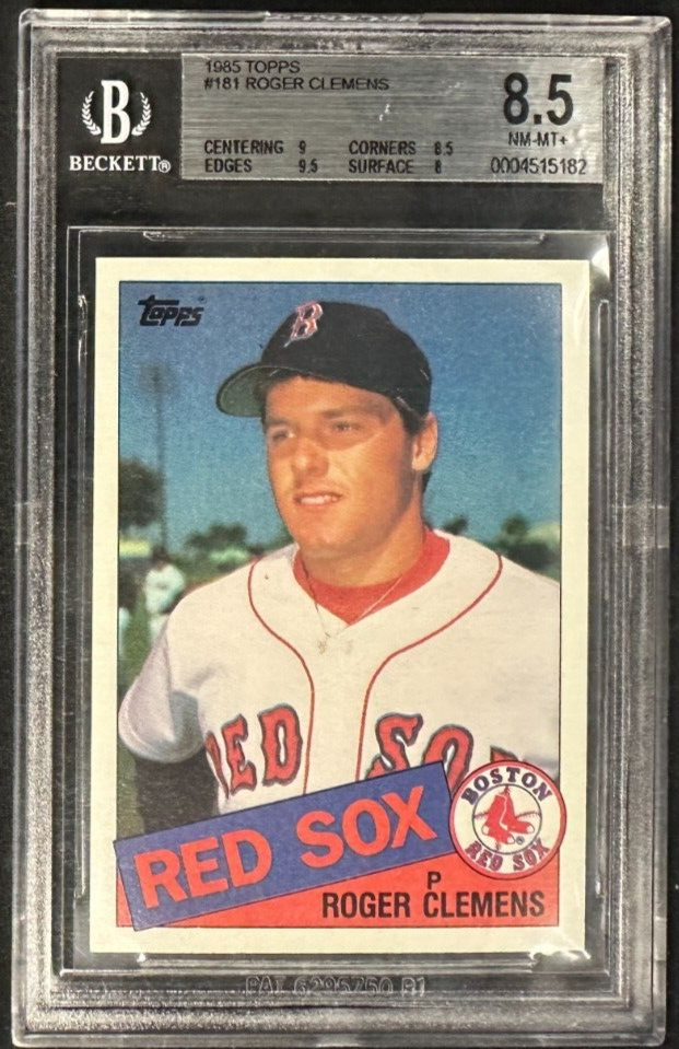 1985 Topps Roger Clemens Rookie Card #181 BGS 8.5 NM-MT+ Red Sox