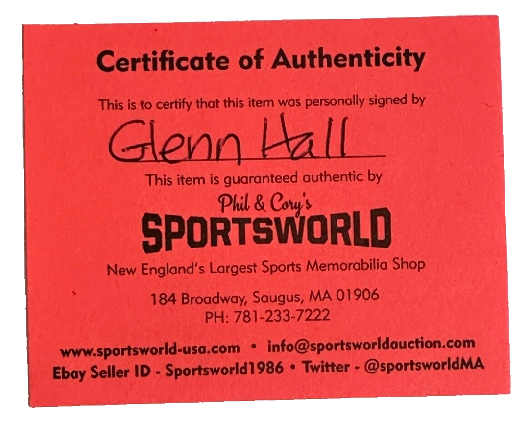 Glenn Hall Autographed Chicago Blackhawks Hockey Puck HOF