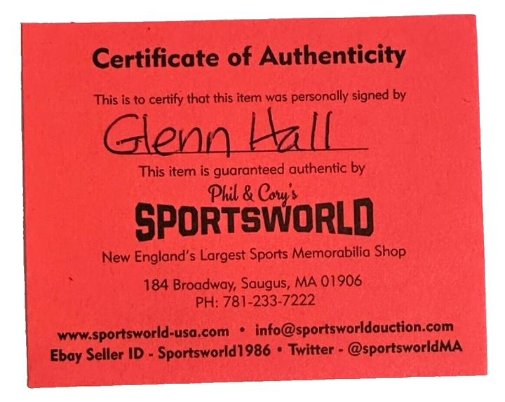 Glenn Hall Autographed Chicago Blackhawks Hockey Puck HOF