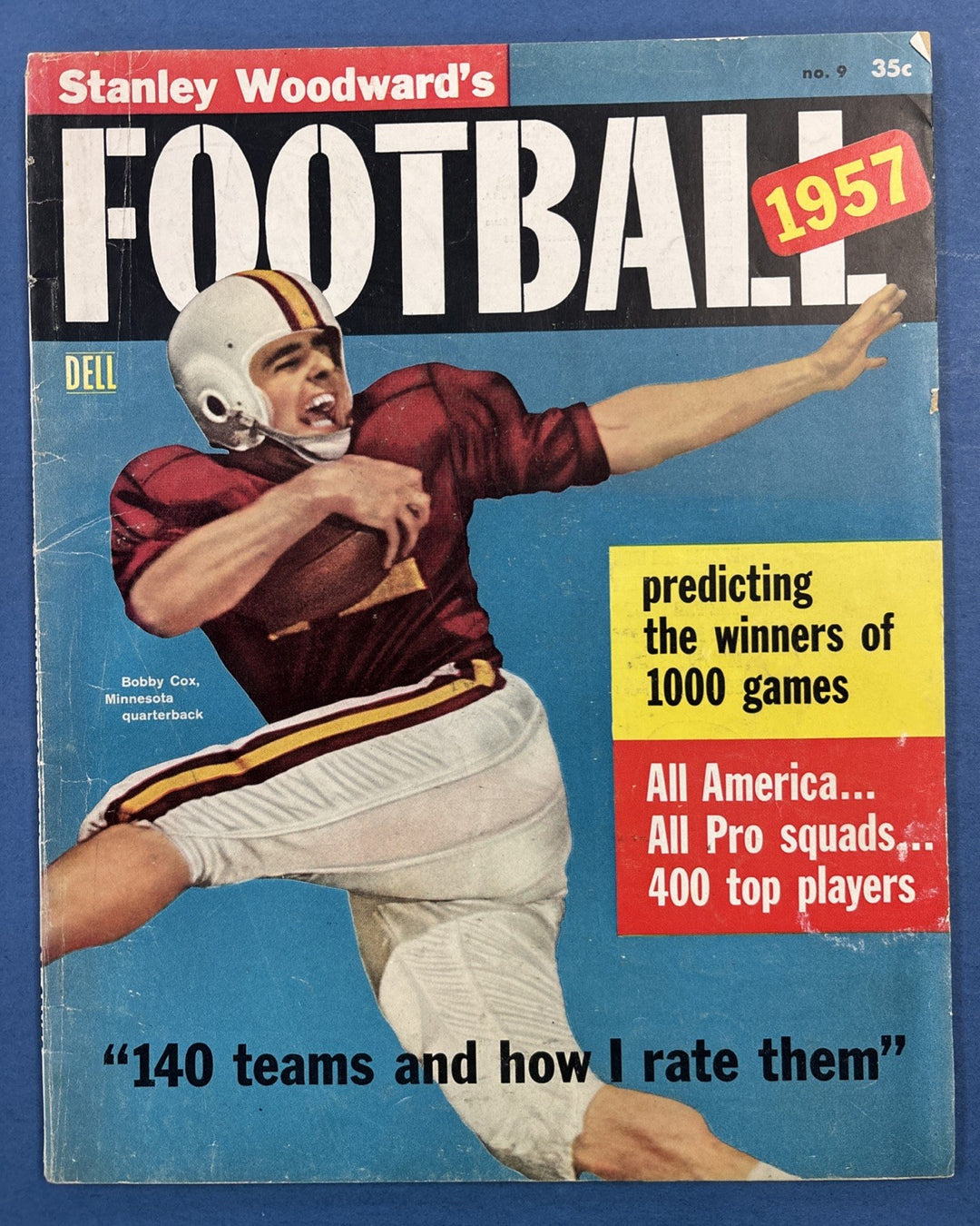 Stanley Woodward's Football Magazine 1957 Bobby Cox Minnesota QB