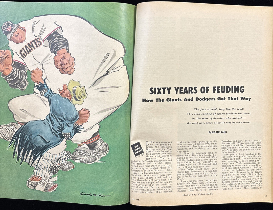 January 1958 Sport Magazine Willie Mays Jackie Robinson Cover