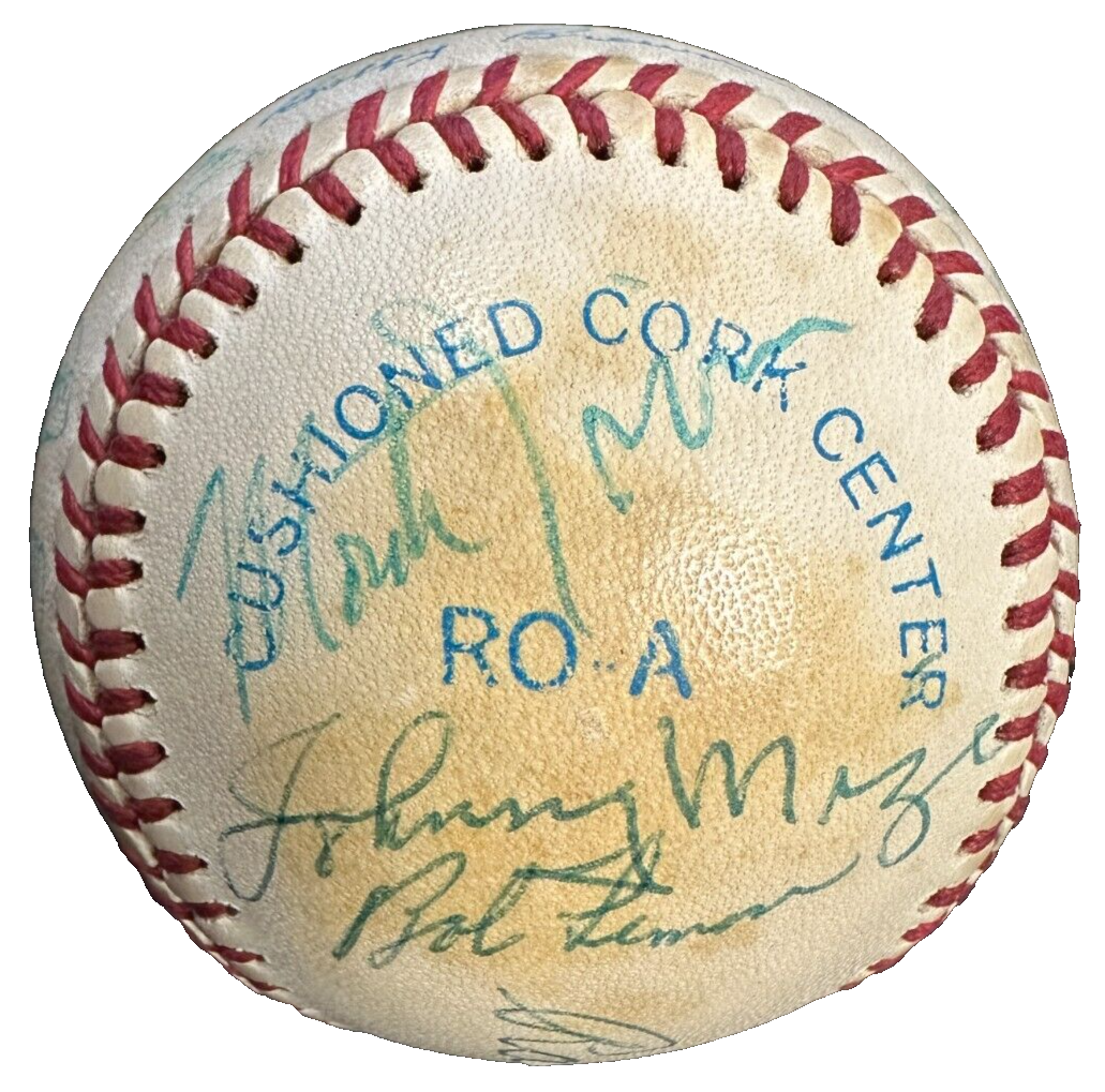 Baseball Hall of Famers Autographed Baseball Mize Ford Gehringer Sewell BAS
