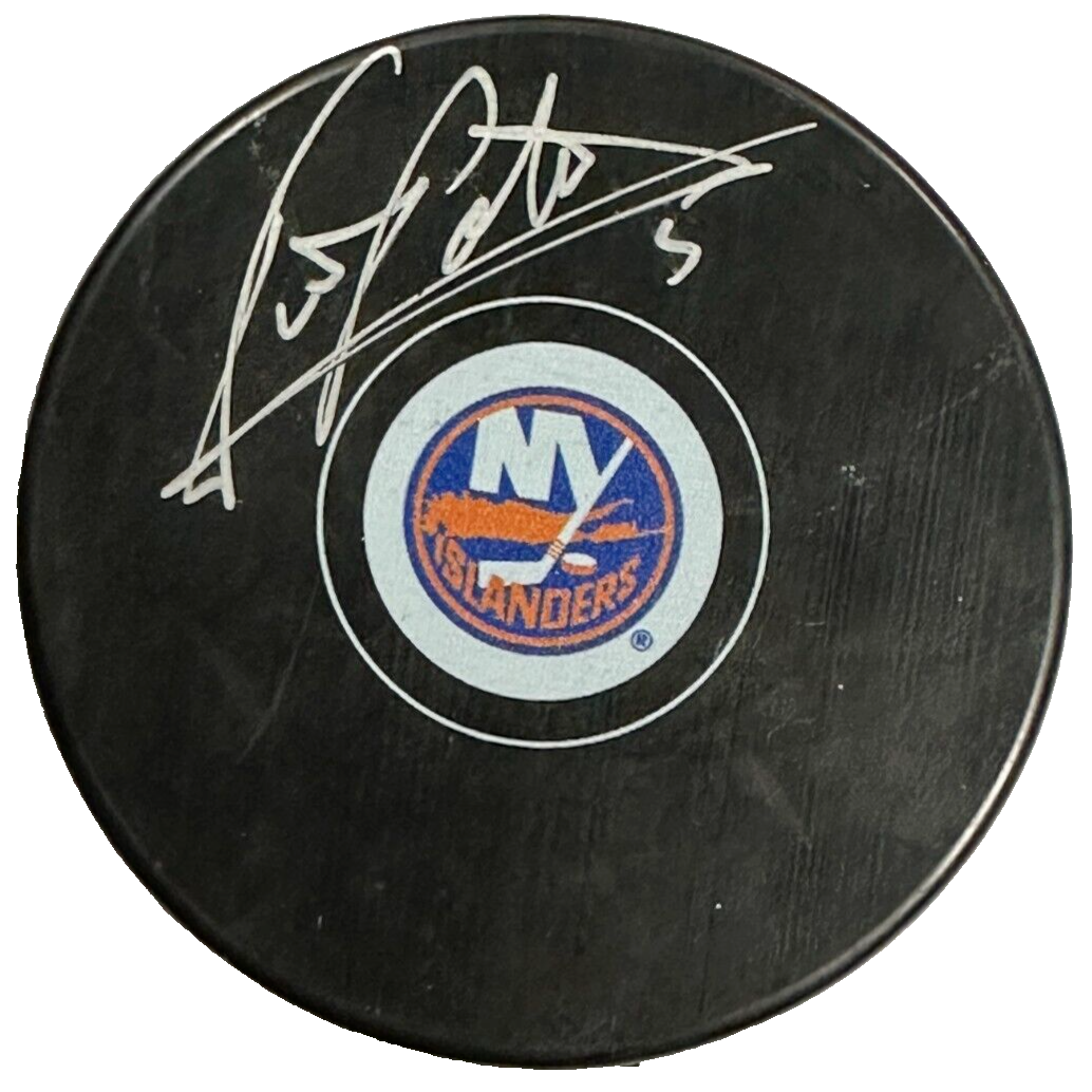 Denis Potvin Autographed New York Islanders Hockey Puck HOF JSA