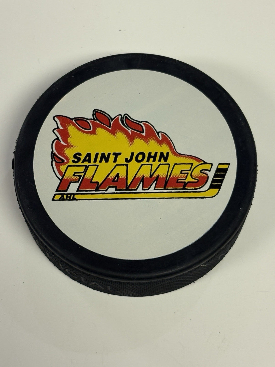 Vintage AHL Saint John Flames Official Hockey Puck