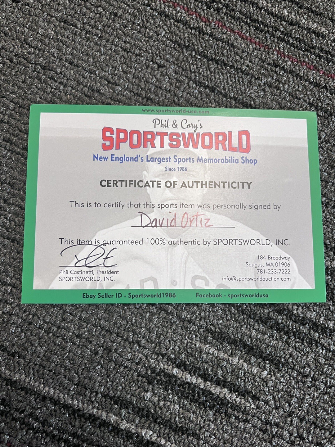 David Ortiz Signed Framed Vinyl Banner With HOF Inscription Boston Red Sox