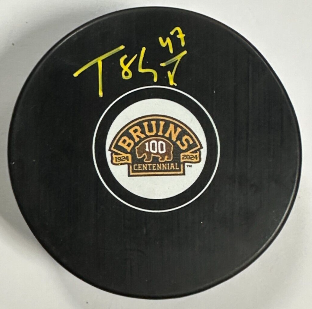 Torey Krug Signed 100th Year Boston Bruins Hockey Puck COA