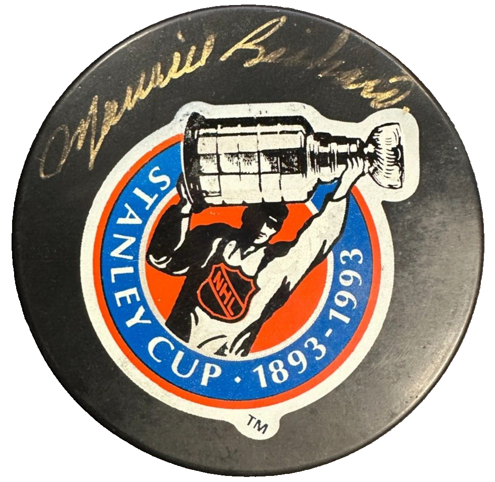 Maurice Richard Autographed Stanley Cup 100th Anniversary Puck PSA