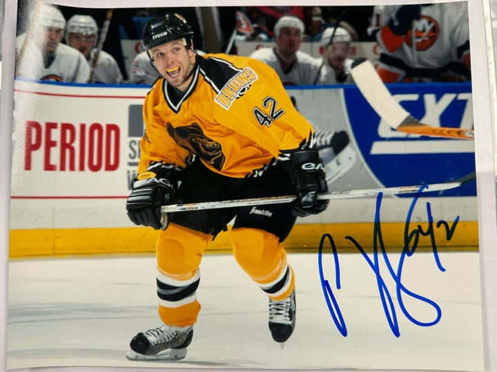 P.J. Stock Autographed 8x10 Photo Boston Bruins NHL