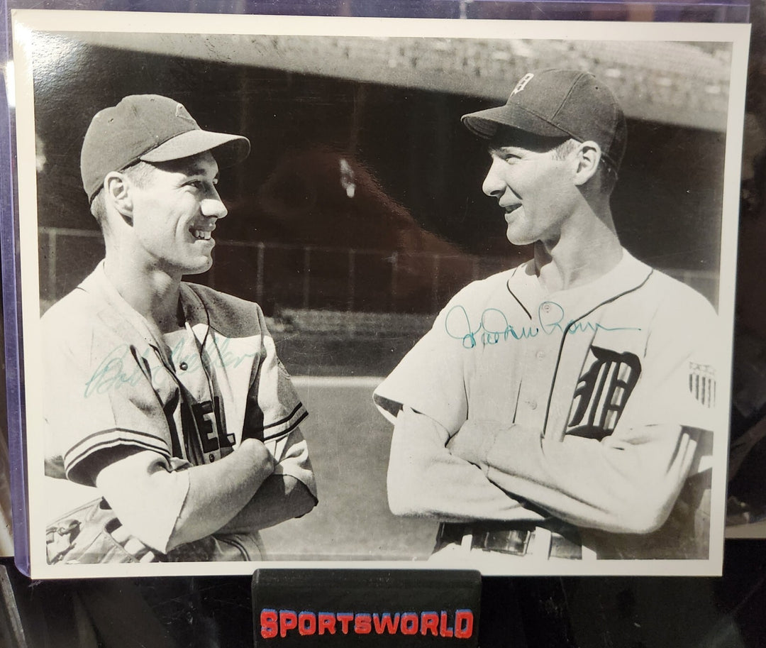 Bob Feller & Hal Newhauser Signed 8x10 Photo Indians Tigers HOF COA