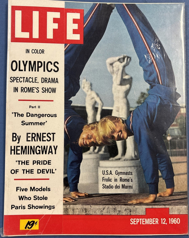 Life Magazine September 12, 1960 USA Gymnasts Frolic In Romes Stadio dei Marmi