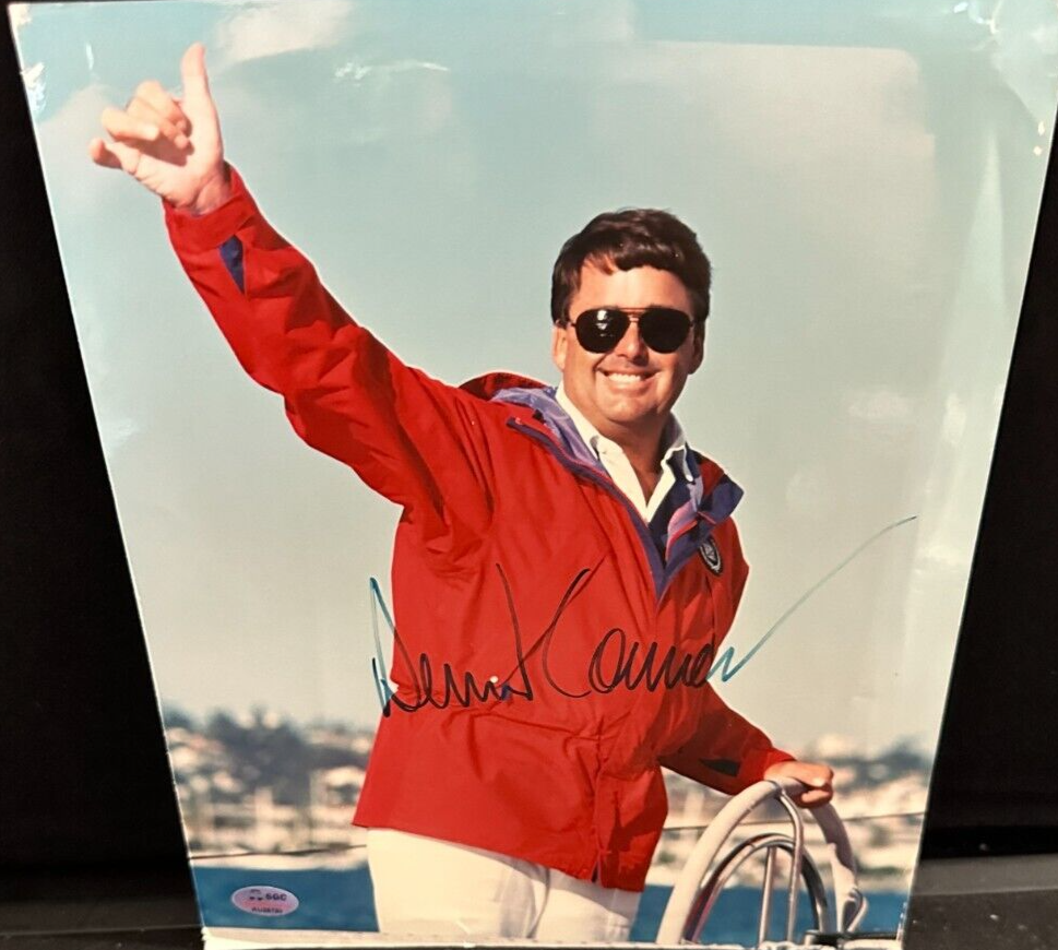 Dennis Conner Autographed America's Cup 8X10 Photo SGC COA