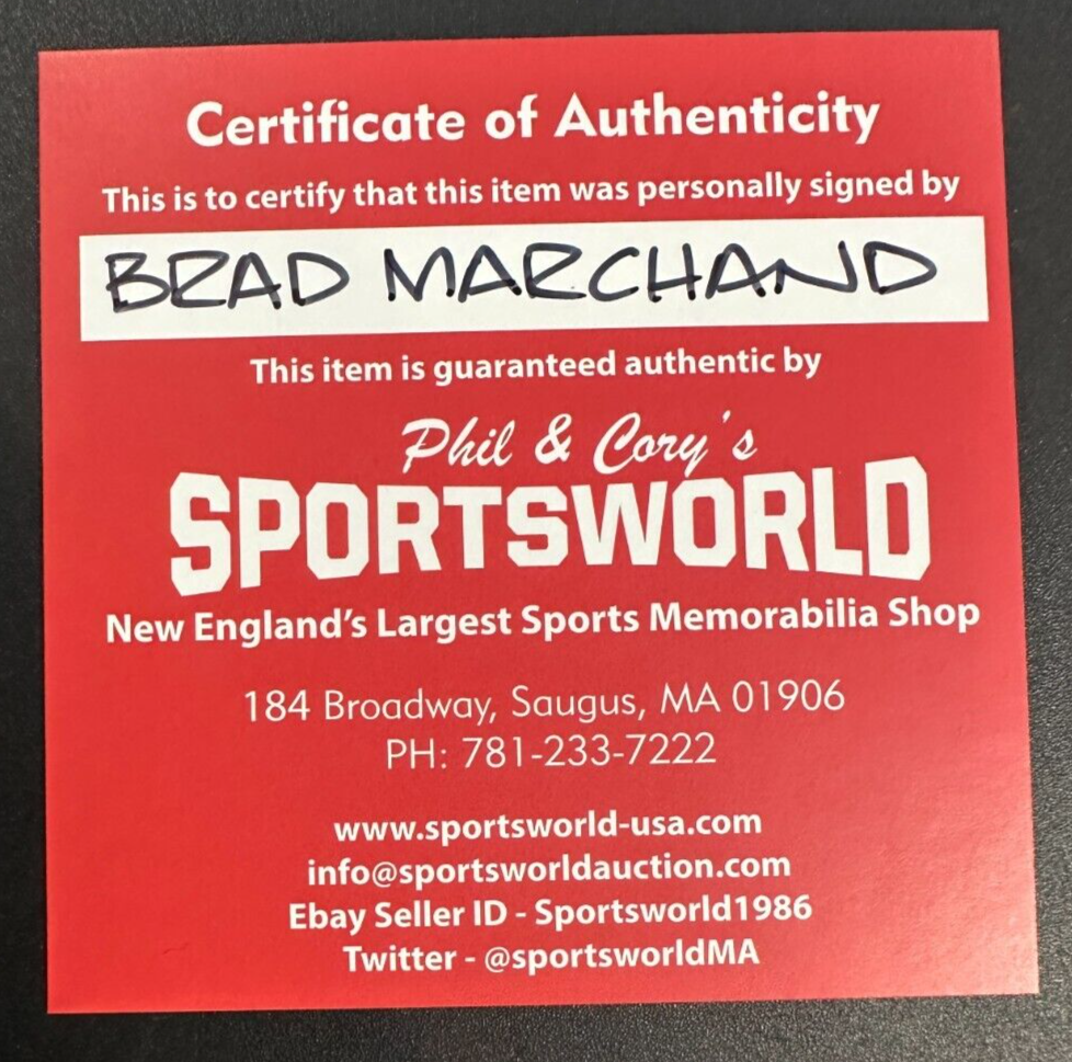 Brad Marchand Autographed Boston Bruins 100th Centennial Game Puck