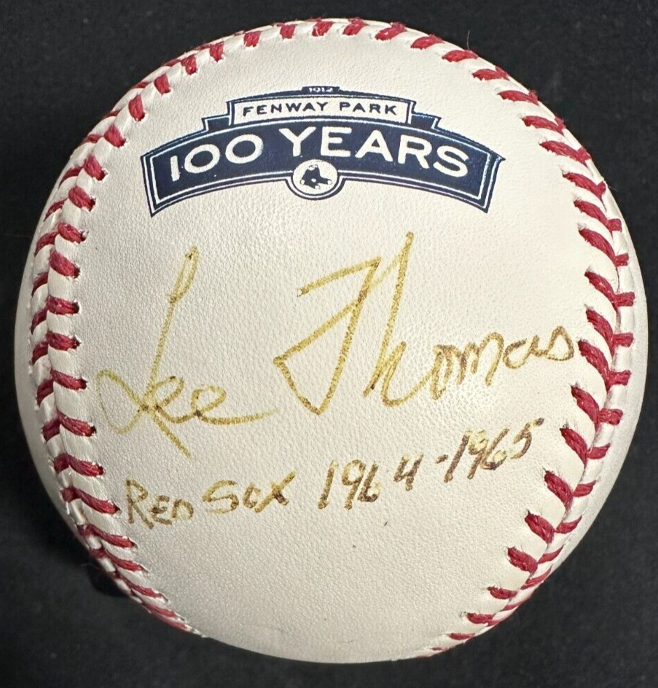 Lee Thomas Autographed Fenway Park 100th Anniversary Baseball Red Sox