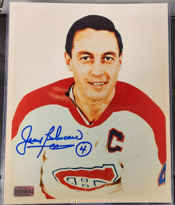 Jean Beliveau Autographed 8x10 Photo Montreal Canadiens HOF COA