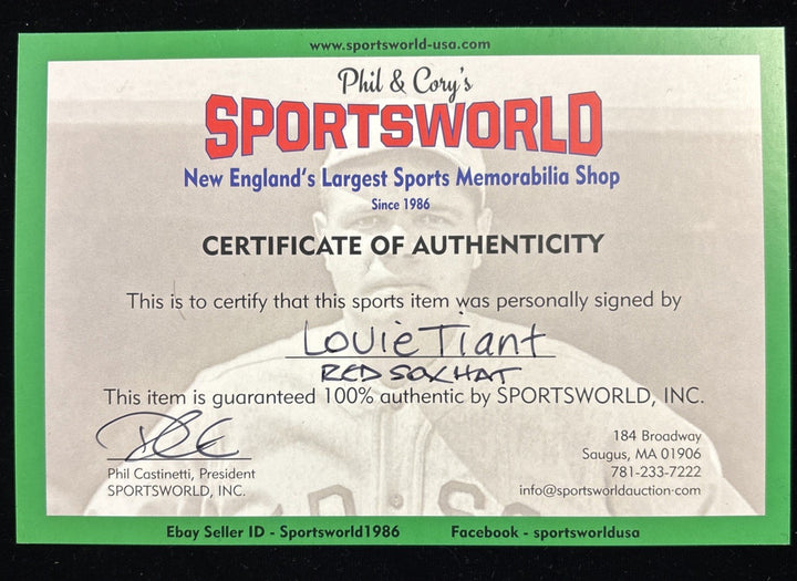 Louis Tiant Autographed Boston Red Sox Fitted Hat MLB