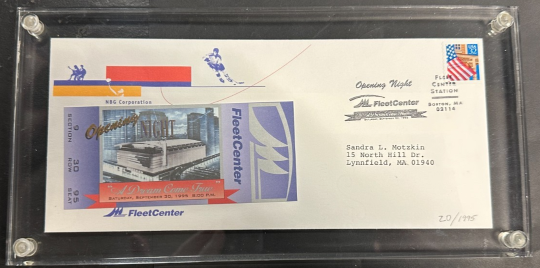 1995 Fleet Center Grand Opening Night FDC Cachet 20/1995 Bruins Celtics