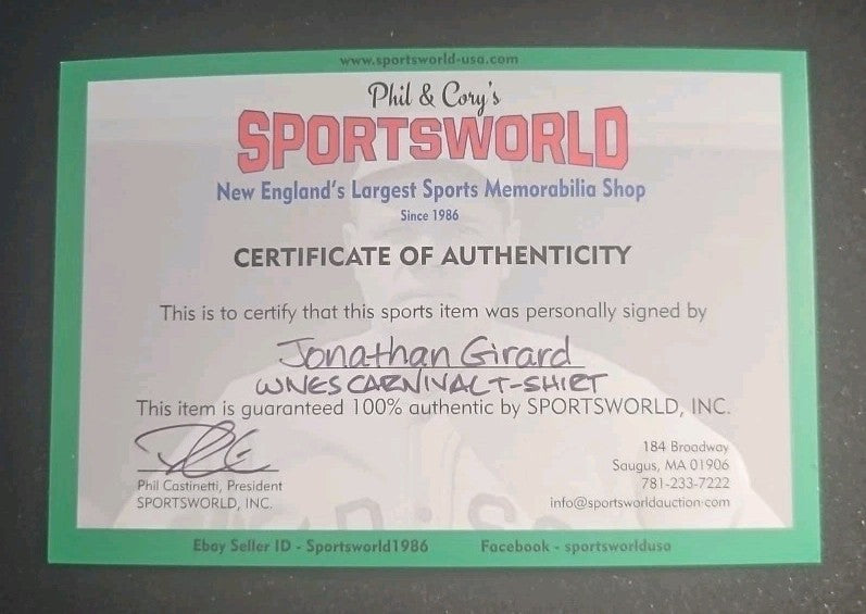 Jonathan Girard Autographed Boston Bruins Wives Carnival T-Shirt COA