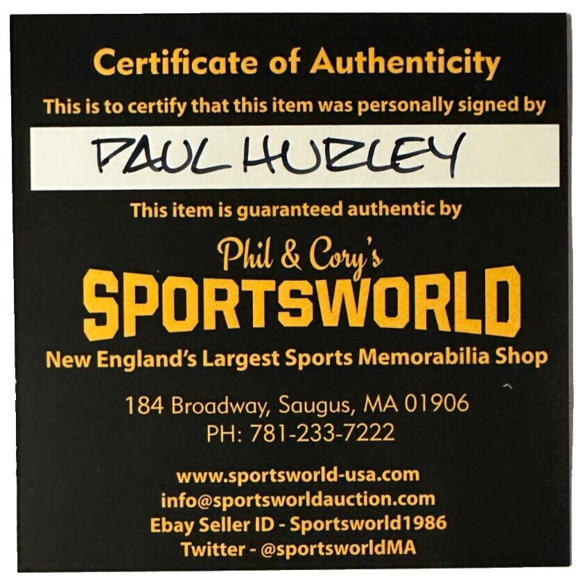 Paul Hurley Autographed Boston Bruins Hockey Puck NHL