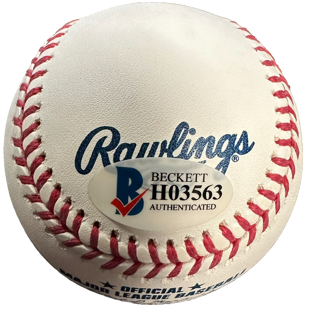 Wander Franco Autographed Rawlings OML Baseball Tamp Bay Rays BAS